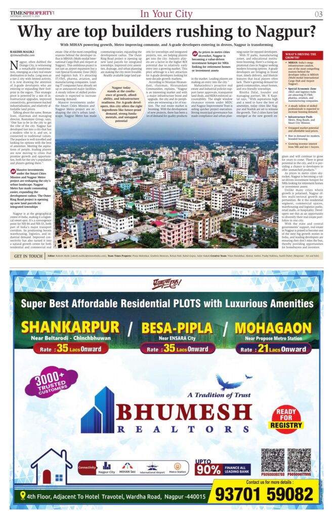 Nagpur Real estate News Bhumesh Realtors