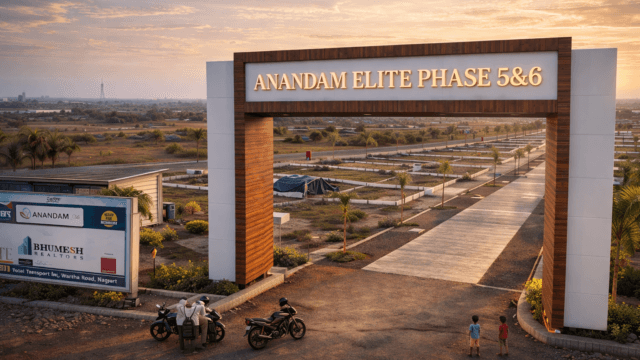 Anandam Elite Phase 5&6 entrance at sunset