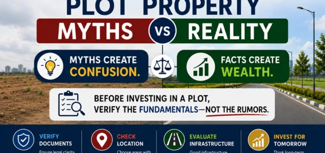 Plot Property Myths vs Reality – Common land investment misconceptions explained for property buyers in Nagpur.