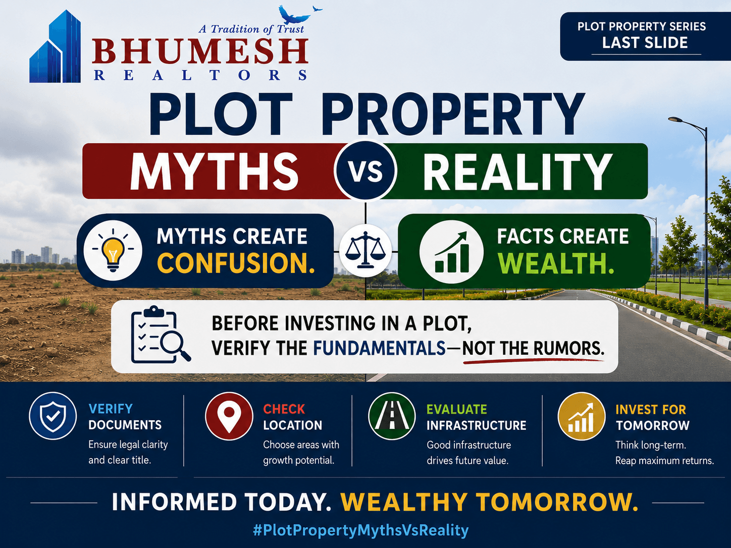 Plot Property Myths vs Reality – Common land investment misconceptions explained for property buyers in Nagpur.